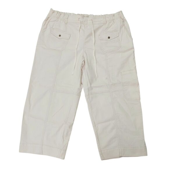Anthropologie Pants - Anthropologie Pilcro Cargo Pants Womens 1X Beige Utility Drawstring Relaxed Fit